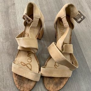 SAM EDELMAN NUDE BLOCK HEELS